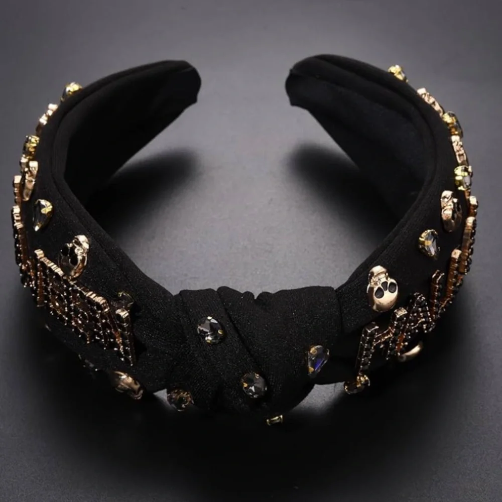 Black Halloween Embellished Headband - Picture 2 of 2